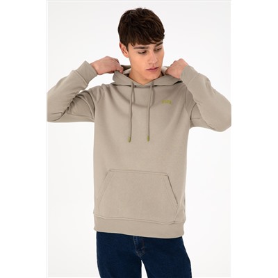 Erkek Açık Haki Basic Sweatshirt