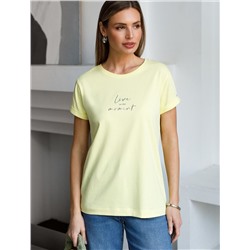 Свободная футболка с принтом из премиального хлопка с эластаном