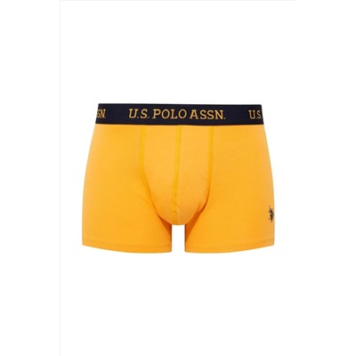 U.S. Polo Assn. - Erkek Sarı - Baskılı- Lacivert 3 Lü Boxer