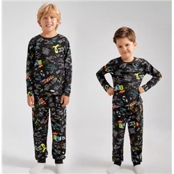 Пижама для мальчиков. Ткань: 95% хлопок + 5% стрейч