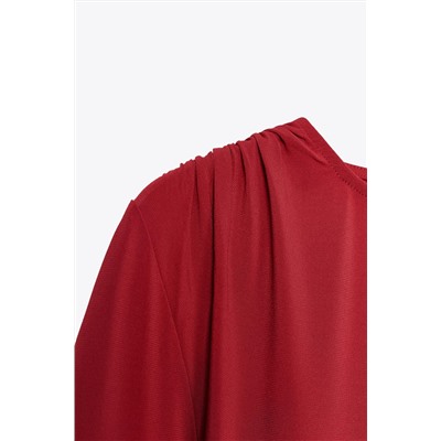 LONG SLEEVE GATHERED T-SHIRT