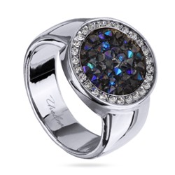 Кольцо Галактика (кристаллы SW синие; покрытие родий), Есть комплект