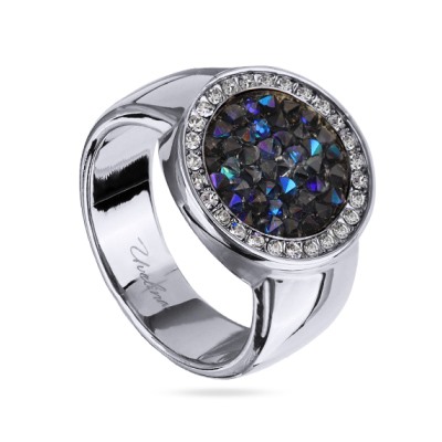 Кольцо Галактика (кристаллы SW синие; покрытие родий), Есть комплект