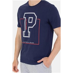 Erkek Lacivert Bisiklet Yaka Tişört