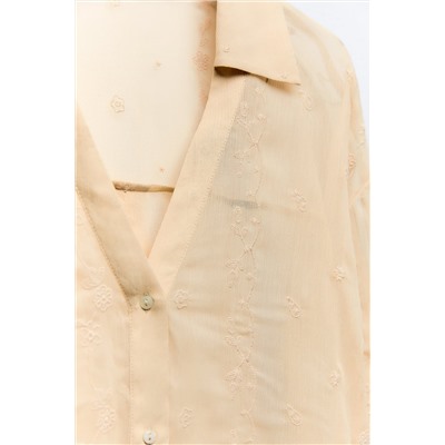 SEMI-SHEER EMBROIDERED SHIRT