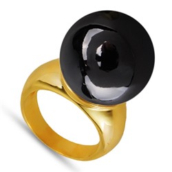 Кольцо (Майорка 16мм черный металлик; покрытие золото), Есть комплект