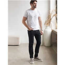 Джинсы зауженные из эластичного денима