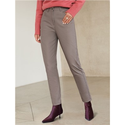 Брюки слим из эластичного хлопка с покрытием под кожу