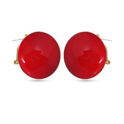 Серьги 3см Геометрия (эмаль алая; покрытие золото), Есть комплект