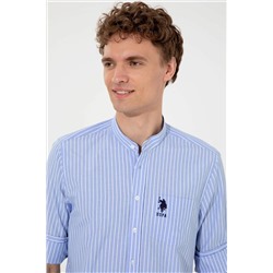 Erkek Mavi Uzun Kollu Gömlek