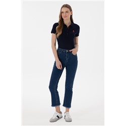 Kadın Lacivert Basic Polo Yaka Tişört