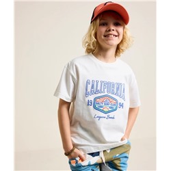 Boy's white t-shirt with "california" logo