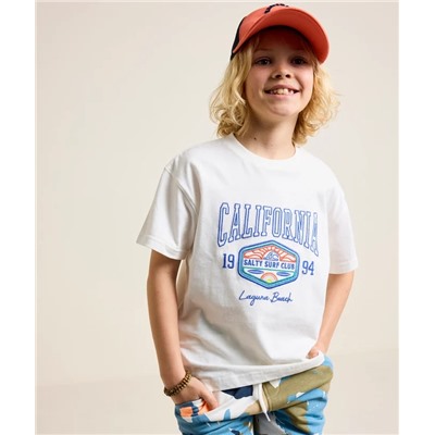 Boy's white t-shirt with "california" logo