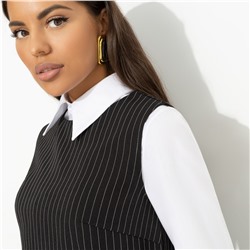 Блуза комбинированная, Кейт Мосс отдыхает (black)