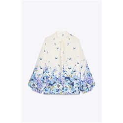 PRINTED BLOUSE WITH TIED DETAIL