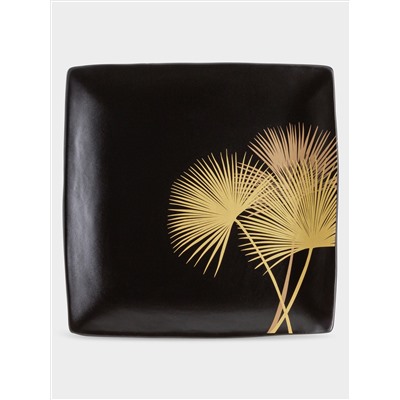 Тарелка, 21х21 см, 4 шт, керамика, черный, Singapore