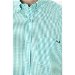 Erkek Mint Kısa Kollu Gömlek