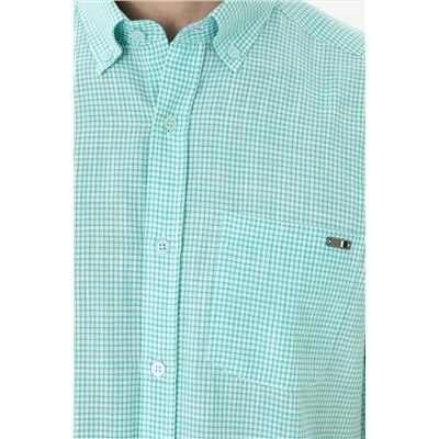 Erkek Mint Kısa Kollu Gömlek