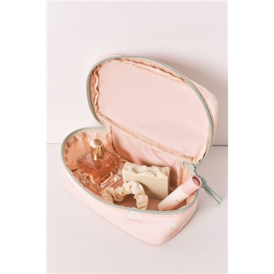 Neceser pequeño rosa estampado perritos