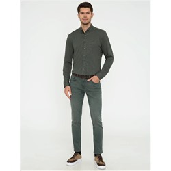 Haki Regular Fit Uzun Kollu Gömlek