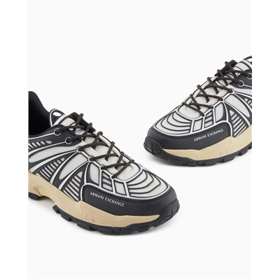 SNEAKERS WITH OPTICAL EFFECT DESIGN AND MAXI SOLE