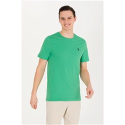 Erkek Yeşil Basic Bisiklet Yaka Tişört