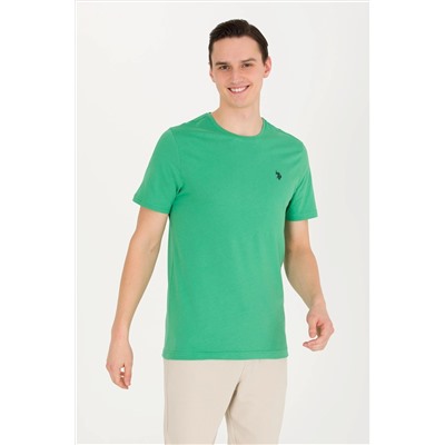 Erkek Yeşil Basic Bisiklet Yaka Tişört