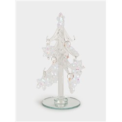 Статуэтка, 15 см, с подвесками, стекло, серебристая, Ель со снежинками, Event