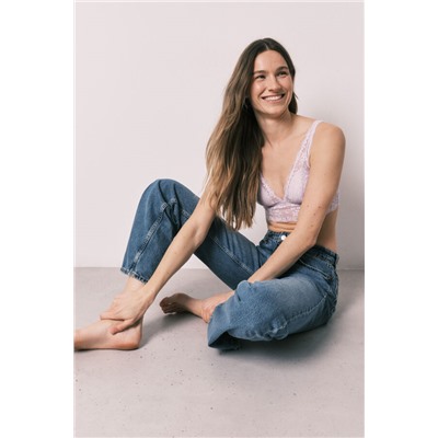 Sujetador bralette halter encaje lila