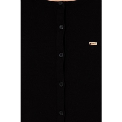 Kadın Siyah Basic Triko Hırka