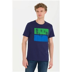 Erkek Lacivert Bisiklet Yaka Tişört