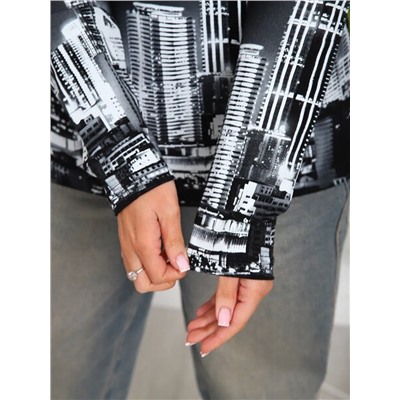 Лонгслив с рисунком Город Арт. 1097