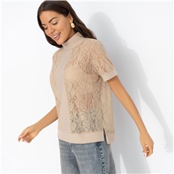 Футболка с кружевом, Фирменное приветствие (капучино)