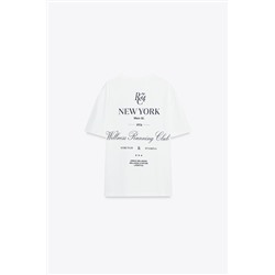 EMBROIDERED SLOGAN T-SHIRT