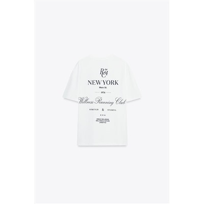 EMBROIDERED SLOGAN T-SHIRT