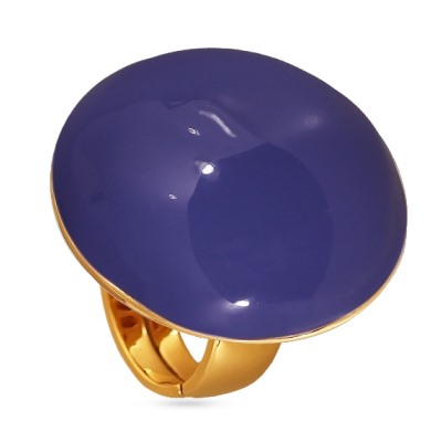 Кольцо 3см Геометрия (эмаль фиолетовая; покрытие золото), Есть комплект