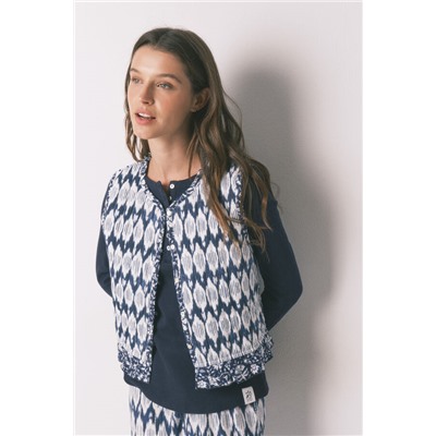 Chaleco acolchado estampado boho