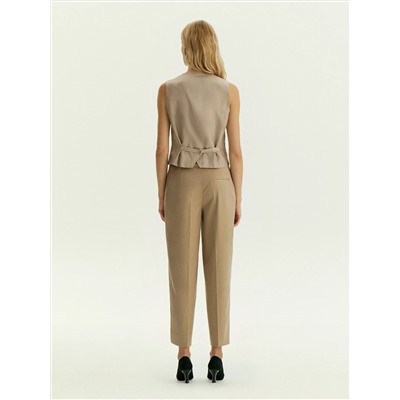 Однобортный жилет из костюмной шерсти, GL094/ant