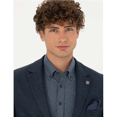 Açık Lacivert Slim Fit Ceket