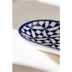 Rêve Bleu Ange New Bone China Servis Tabağı - 14 cm - Mavi/Beyaz