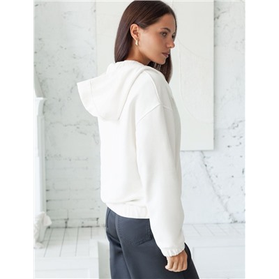 Зип худи на молнии из петельчатого футера трехнитки с резинкой по низу и манжетами