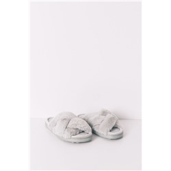 Zapatilla abierta casa pelo verde
