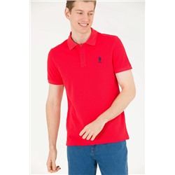 Erkek Kırmızı Basic Polo Yaka Tişört