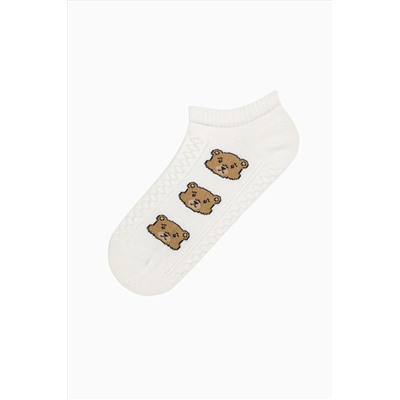 Penti Jacquard Bear Açık Gri 3lü Patik Çorap