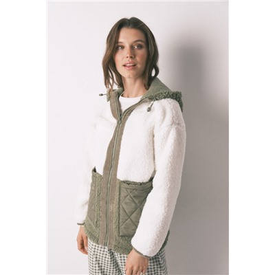 Bata midi borreguito block verde