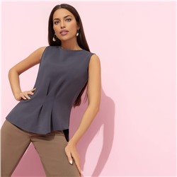 Блуза с декоративными защипами, Счастье с тобой (графит)