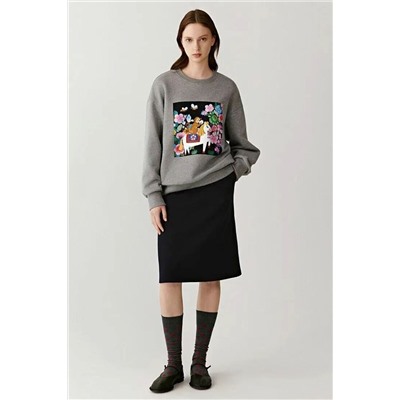 Женский свитшот / толстовка с ярким принтом  АЙСИК*Л