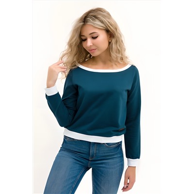 Кофта лодочка женская с округлым вырезом