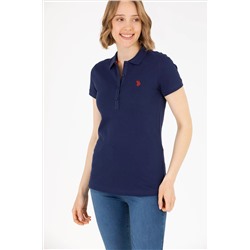 Kadın Lacivert Basic Polo Yaka Tişört