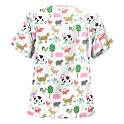 UA On The Farm White Print Scrub Top